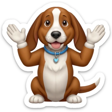 bassethound clapping animated paws sticker