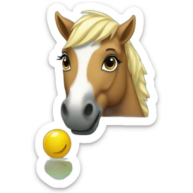 Poney dans une piscine sticker