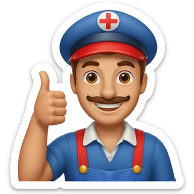 Italian plumber giving thumbs up sticker