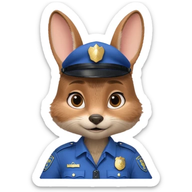 judy hopps with police suit from zootopia, pixar sticker