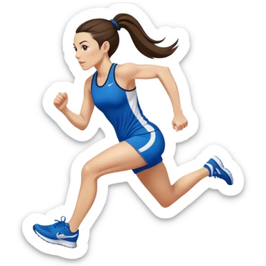 Melanie chisholm with a high ponytail wearing athletic attire and running shoes sticker