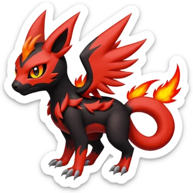 Meloetta-Litten-Guilmon-Darkrai-Pokémon-Fakémon-fusion-hybrid-creature sticker