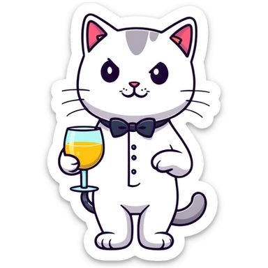 Cat drinking martini  sticker