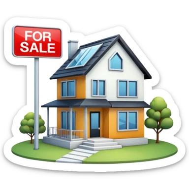 4d house w for sale sign sticker