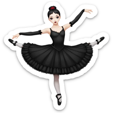 A pretty and beautiful gothic ballet emoji with a full body and bloody pose sticker
