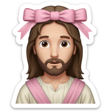 historically accurate jesus with a super pale pink bow sticker