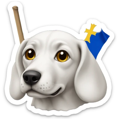 Dog wearing a Bosnian flag  sticker