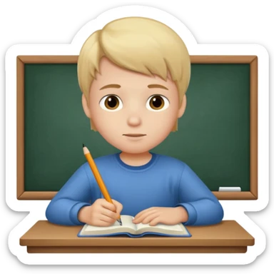 Little nice boy straight a student sticker