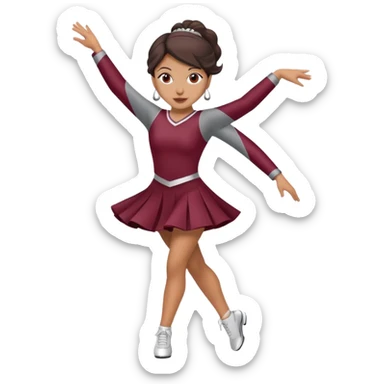 Hispanic baton twirling woman in maroon and gray  sticker