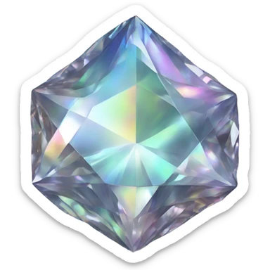 56-carat iridescent diamond crystal cluster sticker