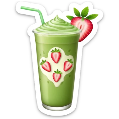 iced matcha latte strawberry  sticker