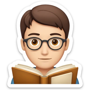 storyteller person with a book sticker