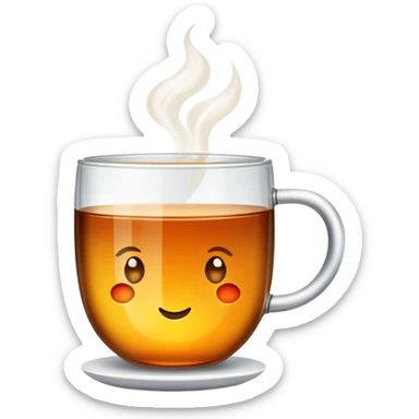 Cup of tea in a glass mug sticker