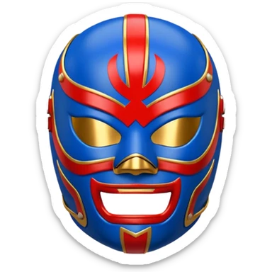 haz un luchador de lucha libre, solo la mascara azul con detalles rojos sticker