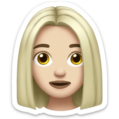 Billie Eilish with dark hair sticker