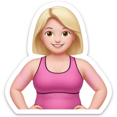 a pretty bratz fair girl in pink workout clothes (fat) sticker