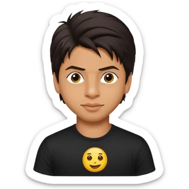 ipretty bratz emoji of shah rukh khan wearing a black tee,  sticker