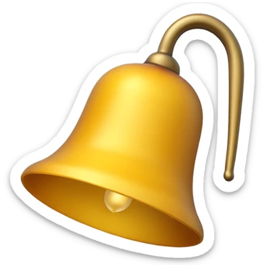 Generate a high-quality image of a generic yellow bell, classic shape, realistic color and shading, smooth gradient colors, no facial features, no brand markings, simple white background, high-resolution.

 sticker