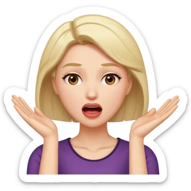 Femme, bouche ouverte, tête légèrement penchée en arrière. Main contre le front de façon dramatique  sticker