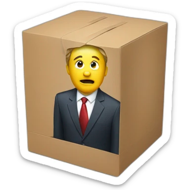 politician head in a box sticker