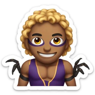 Cartoon boy as a wrestler tarantula sticker