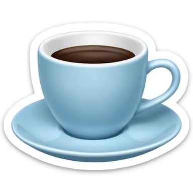 coffee cup and saucer in the colour light blue sticker