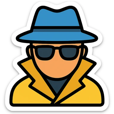 secret agent silhouette wearing sunglasses and a fedora sticker