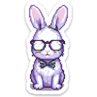 bunny with glasses sticker
