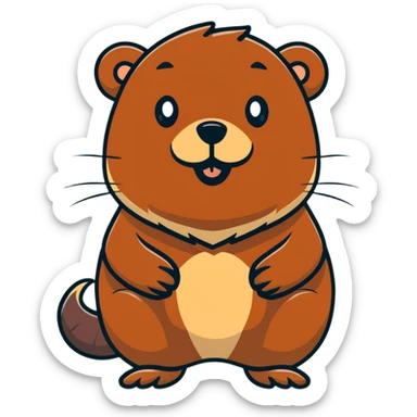 beaver with a beard sticker