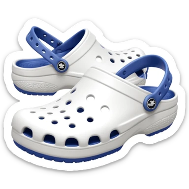 Pure white Crocs clogs, all-white straps and sole, no blue or other colors, matte white material, ventilation holes, dark background, realistic product photo, monochrome white only, no logos. sticker