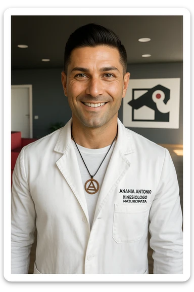 Kinesiologo chiamato Antonio Anania, immagini iperrealistiche sticker