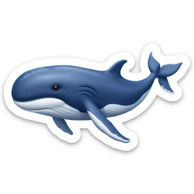 whale swimming in sea sticker