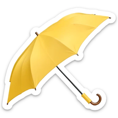 Folded Rain Umbrella yellow sticker