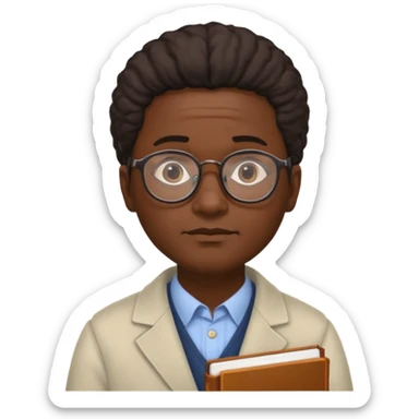 Create an emoji of an African wise cultural scholar that looks thoughtful, warm, and dignified sticker