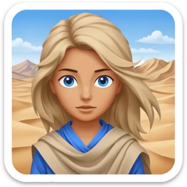 blue eyed desert woman in cloth sticker