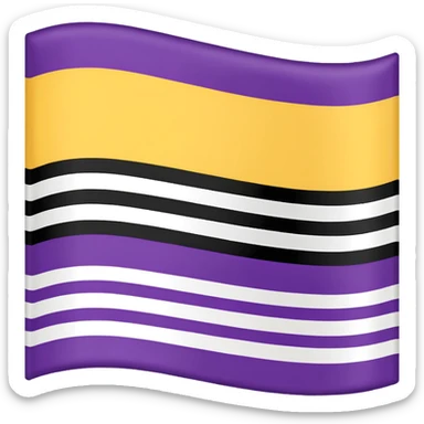 Nonbinary pride flag that goes from the top (black, white ,yellow) to the end (purple) sticker