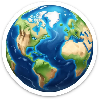 3d planet earth with building sticker