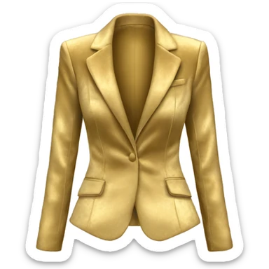 Realistic isolated open gold velvet feminine fashion blazer jacket.  sticker