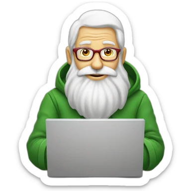 père noël avec un ordinateur sticker