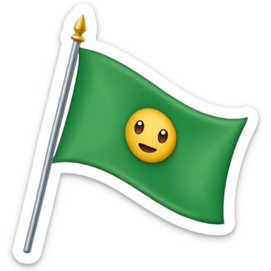 solo una bandera simple, un palo y una bandera verde en forma de pico, sin emojis de cara encima sticker