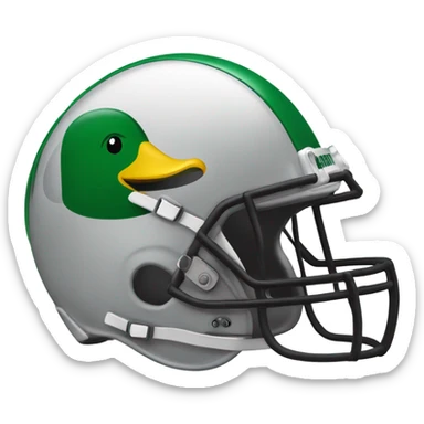 university of oregon duck wearing an ohio state university football helmet sticker