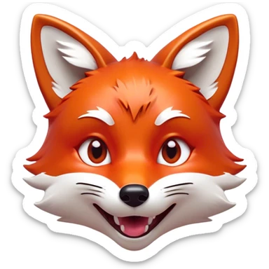Cinematic Comical Fox Portrait Emoji, Head tilted dramatically with an exaggeratedly amused expression, featuring a striking red Fur with bold white patches and wide, expressive amber eyes filled with playful disbelief, Simplified yet hilariously expressive features, highly detailed, glowing with a slightly sassy glow, high shine, dramatic yet playful, stylized with an air of cheeky mischief, bright and endearing, soft glowing outline, capturing the essence of a spirited and over-the-top fox, so meme-worthy it feels like it could side-eye its way into woodland internet fame instantly! sticker