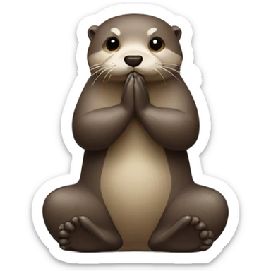 Otter kneeling to pray sticker