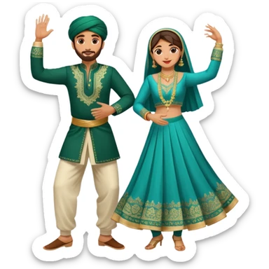 pakistani dancing man and woman fully clothed full body muslim sticker