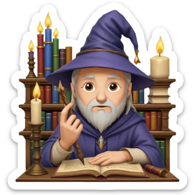 "Thinking face emoji  as a thoughtful wizard in Hogwarts library, scratching head with quill, surrounded by floating books and candles, detailed digital art in Harry Potter style, puzzled expression, magical atmosphere."
 sticker