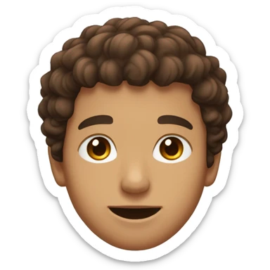 Jeune homme cheveux brun et bouclés et bouc  sticker