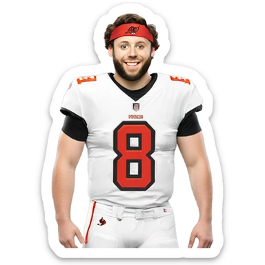  Baker Mayfield in Tampa, Tampa Bay Buccaneers jersey number sticker