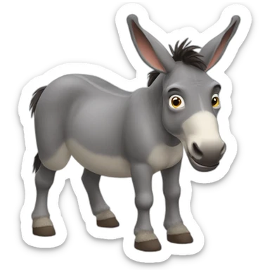 Donkey from shrek nibbling on his feet sticker
