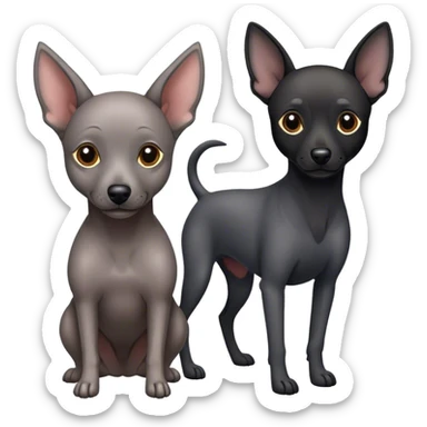 2 xoloitzcuintle dogs sticker