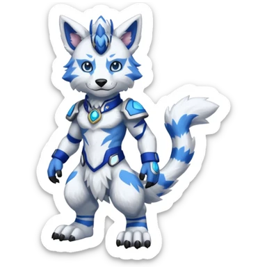 Anthropomorphic anthro furry digitigrade WereGarurumon (full body) sticker